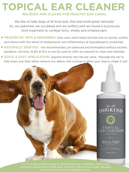 For All DogKind Topical Ear Cleaner for Healthy Ear Canal